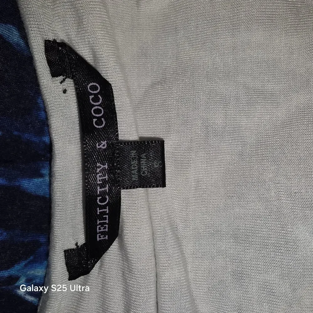 Felicity & Coco shades of blue, cinched waist, spaghetti strap maxi dress‎ sz Sm